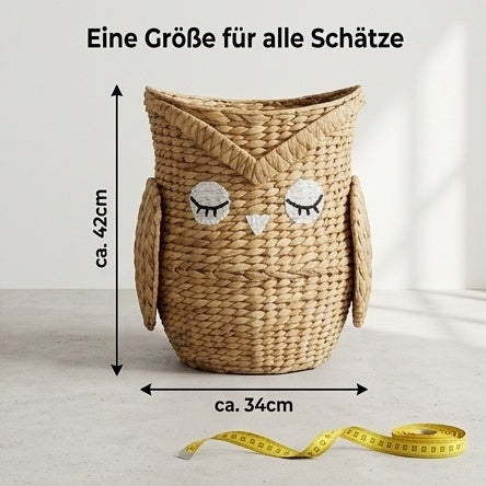 Heimtrend geflochtener Aufbewahrungskorb [Eule]