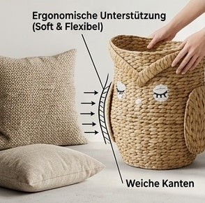 Heimtrend geflochtener Aufbewahrungskorb [Eule]